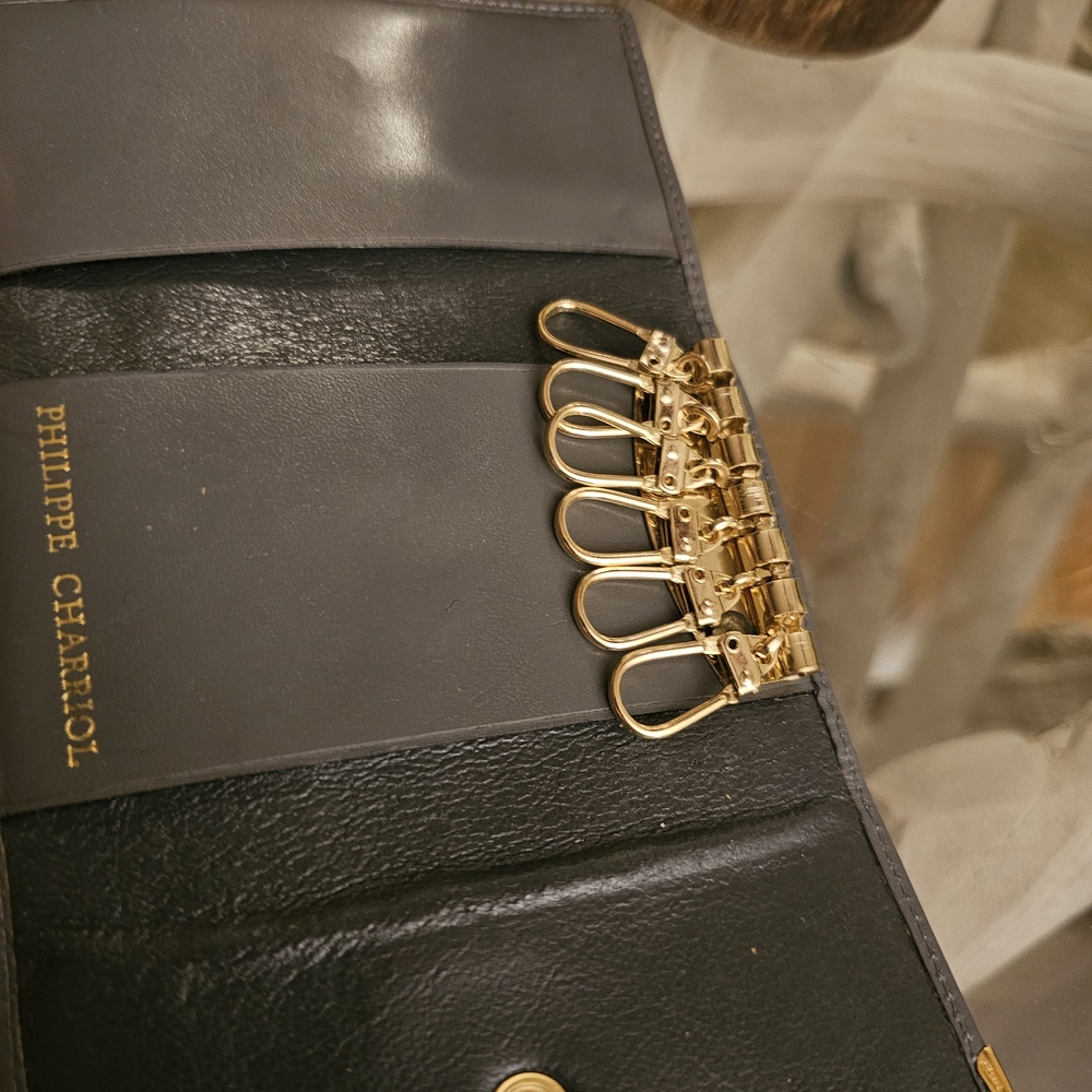 Gray Leather Key Case Phillippe Charriol - Picture 4 of 7